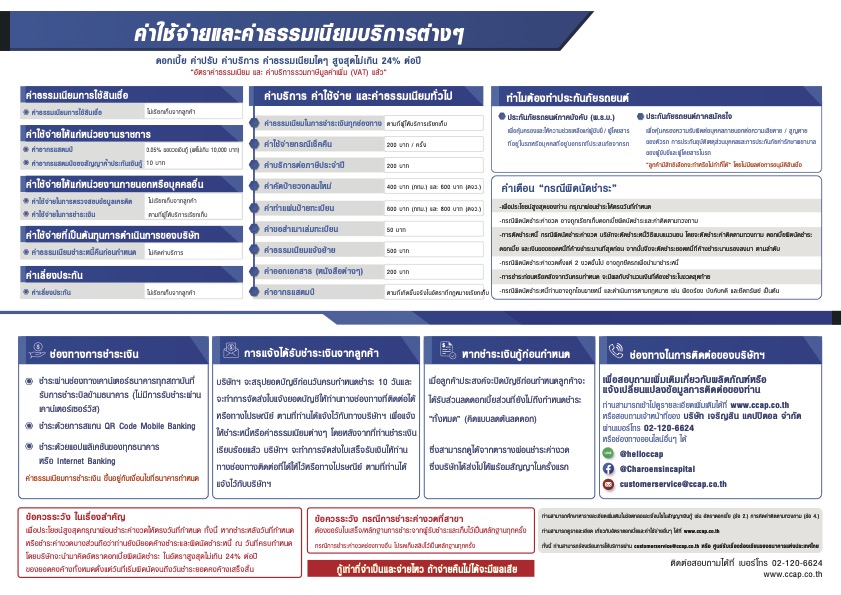 ใบข้อมูล Product สำหรับคนที่ต้องการศึกษาสินเชื่อจำนำทะเบียนรถยนต์ที่ปลอดภาระแล้ว
